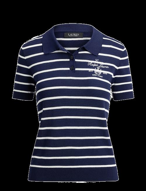 Lauren Ralph Lauren | Striped Cotton-Blend Polo Sweater | XL