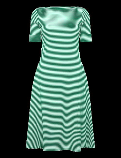 Lauren Ralph Lauren | Striped Stretch Cotton Ribbed Midi Dress | L
