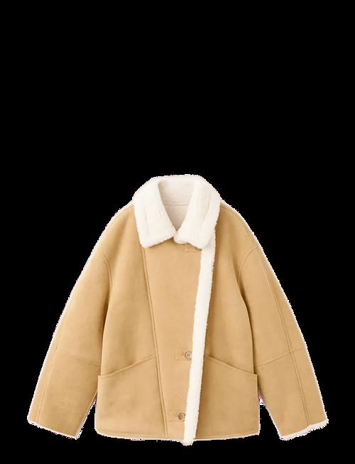 Mango | Suede-Effect Jacket With Shearling Collar | S