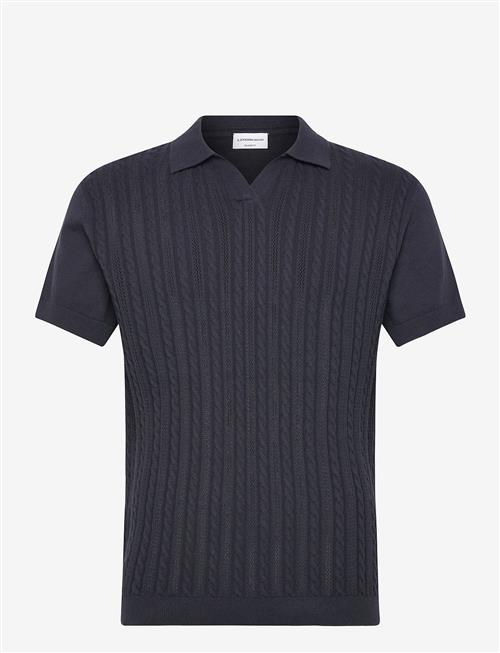 Lindbergh | Knitted S/S Cable V-Neck Polo | L