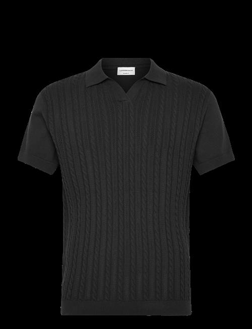 Lindbergh | Knitted S/S Cable V-Neck Polo | M