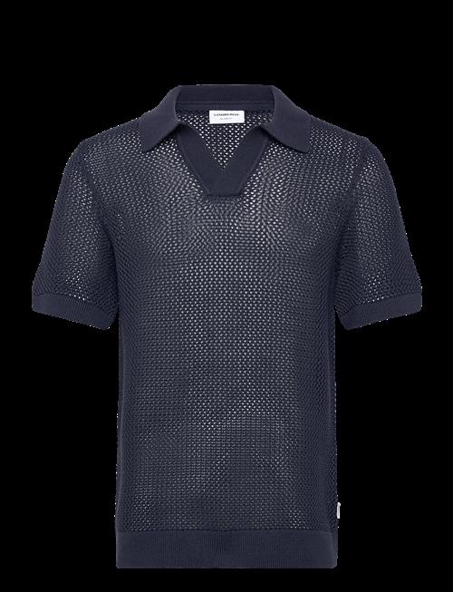 Lindbergh | V-Neck S/S Crochet Knit Polo | M