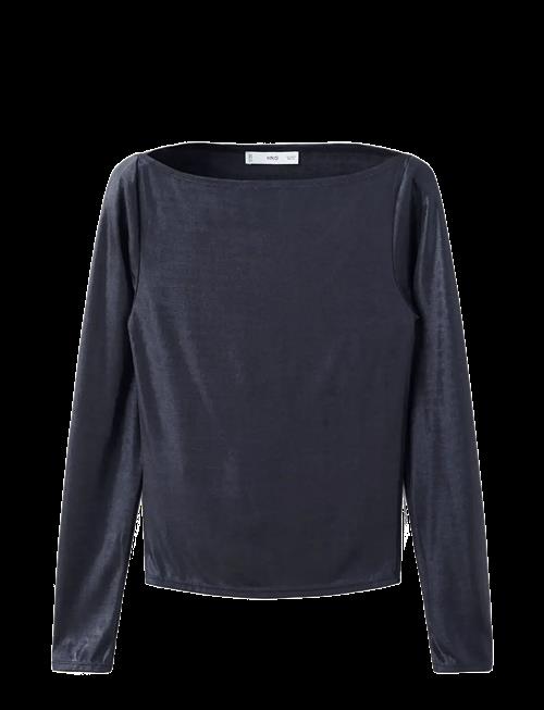 Mango | Metallic Boat-Neck Top | M