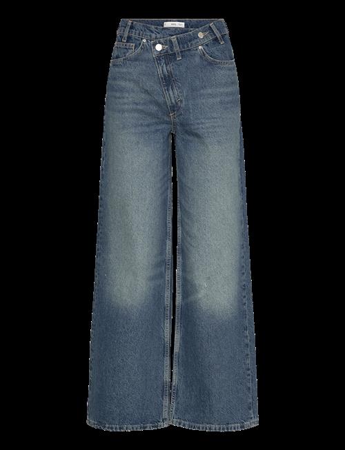Mango | Wide Leg Mid-Rise Jeans With A Crossover Waistband | 34