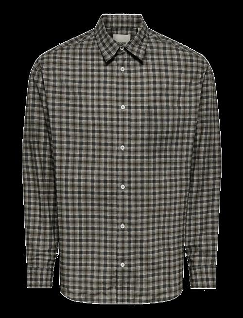 ONLY & SONS | Onsbali Poplin Checked Rlx Fit L/S Shirt | XL