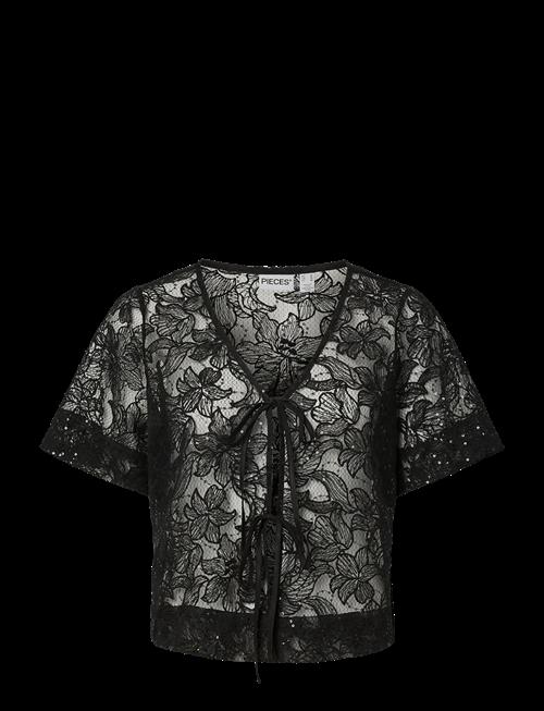 Pieces | Pclouise 2/4 V-Neck Tie Top Wvn D2D | XS
