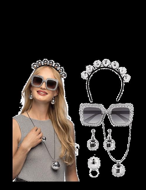 IPK | Set Disco (Tiara, Party Glasses, Necklace, Ring And Earrings) | 0