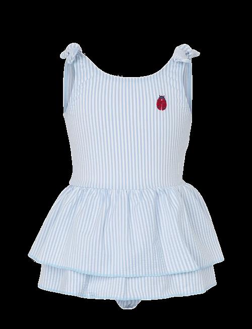 Vanilla Copenhagen | Baby Romper Swim Dress - Seersucker - Ladybug | 6-9M