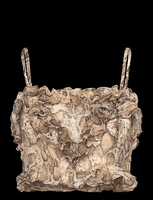 Bardot | Alira Printed Frill Crop Top | 42