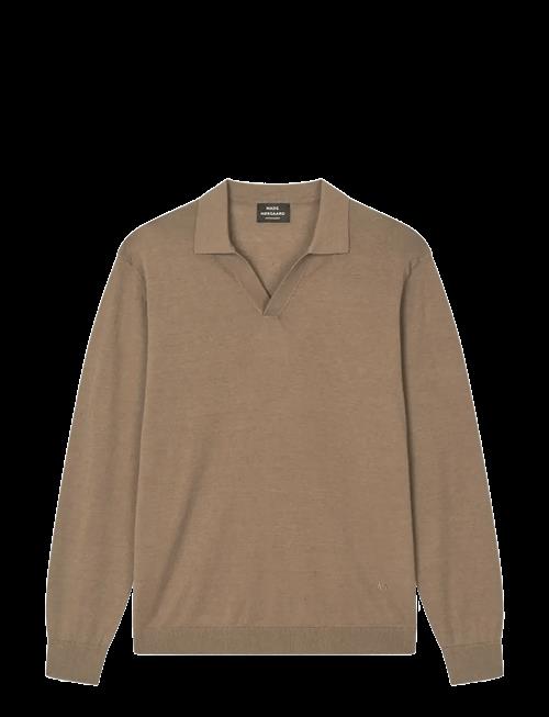 Mads Nørgaard | Cotton Lino Theo Polo Ls Knit | L