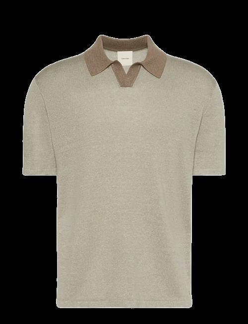 Calvin Klein | Ss Linen Blnd Johnny Swtr 12Gg | XL