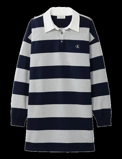 Calvin Klein Jeans | Ls Varsity Stripe Mini Polo Dres | S