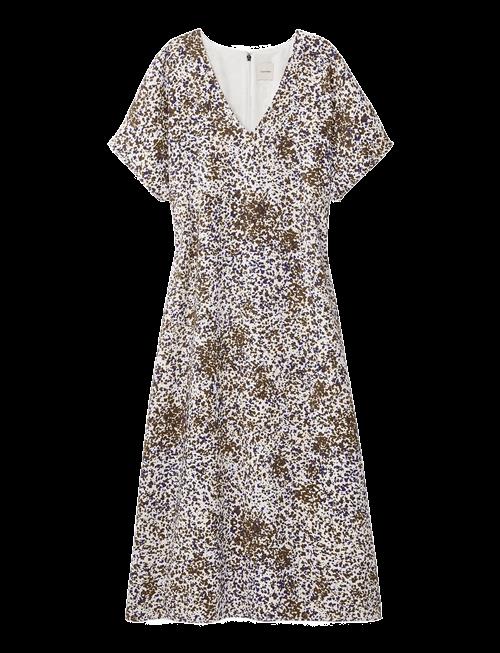 Calvin Klein | Printed Crepe V Neck Ss Midi Dre | S