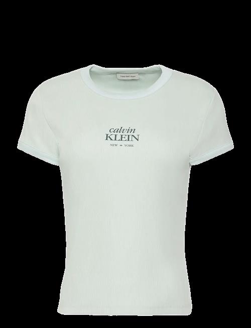 Calvin Klein Jeans | Ss 2X2 Baby Rib Logo Baby Tee | L
