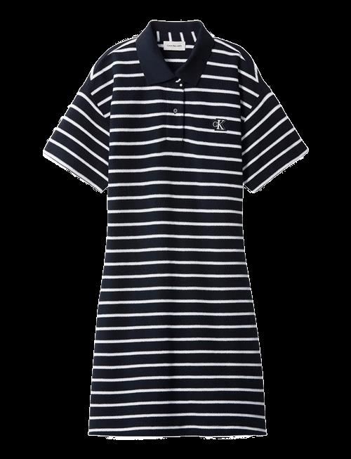 Calvin Klein Jeans | Ss Striped Pique Polo Mini Dress | S