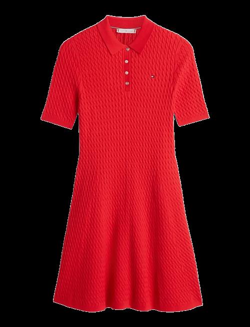Tommy Hilfiger | Co Cable Fine Gg S/S Polo Dress | XS