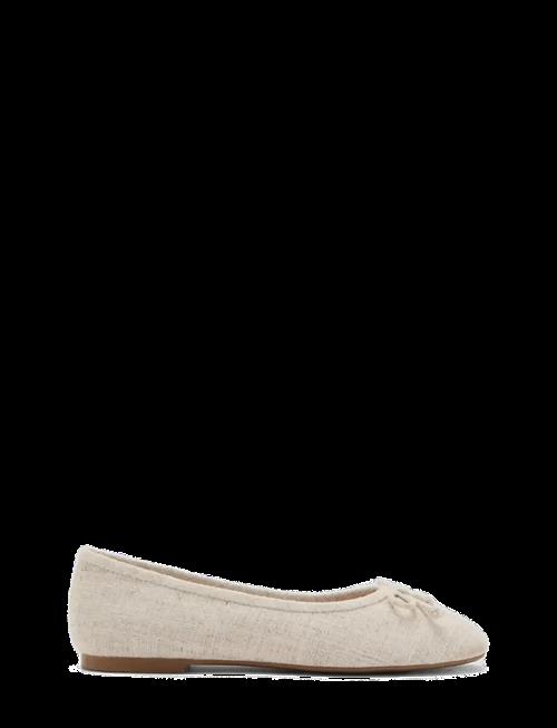 Mango | Linen Ballerina Flat With Bow | 34
