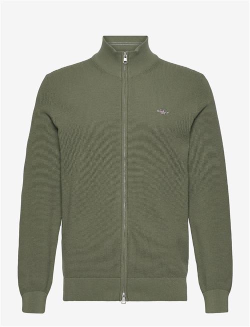 Gant | Waffle Knit Zip Cardigan | L