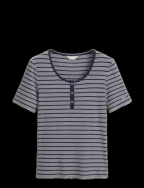 Gant | Slim Ribbed Ss Henley Top | XL