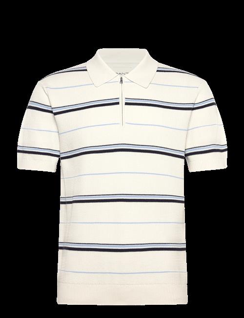 Gant | Striped Textured Zip Polo | S
