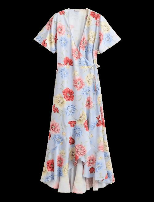 Gant | Floral Print Wrap Ss Frill Dress | 36