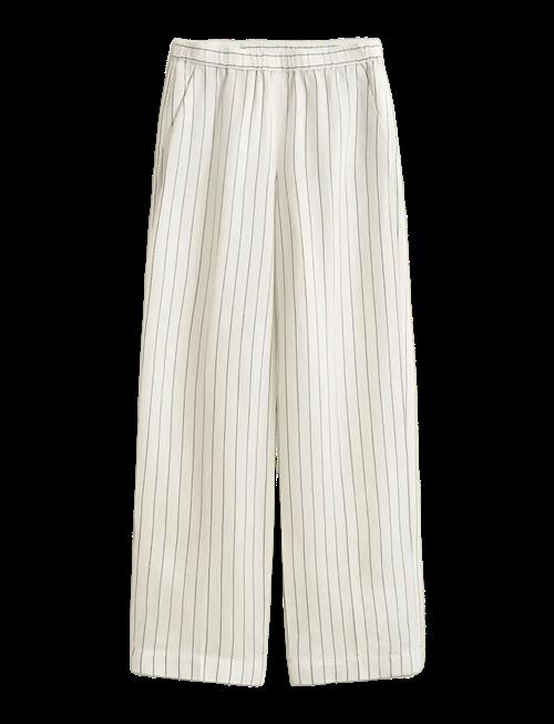 Gant | Striped Linen Blend Pull On Pants | 40