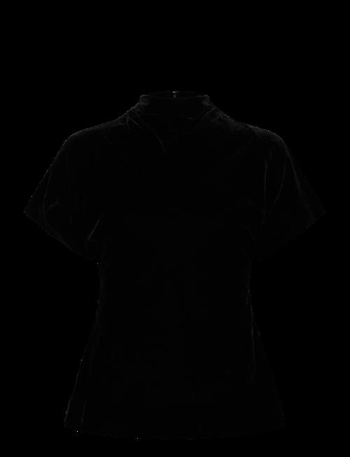 Malina | Otilia Draped Half Polo Velvet Top | 34