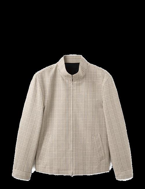 Mango | Prince Of Wales Check Jacket With Funnel Neck | L
