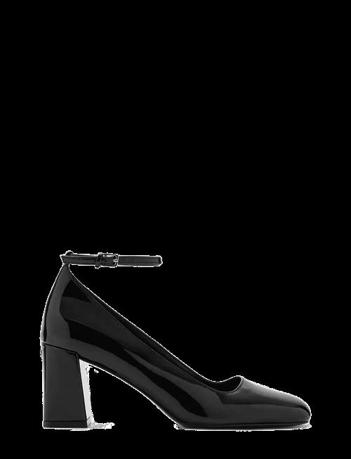 Mango | Patent Leather High-Heeled Shoes With Ankle Straps | 40