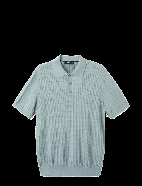 Mango | 100 Cotton Braided Knitted Polo Shirt | XXL