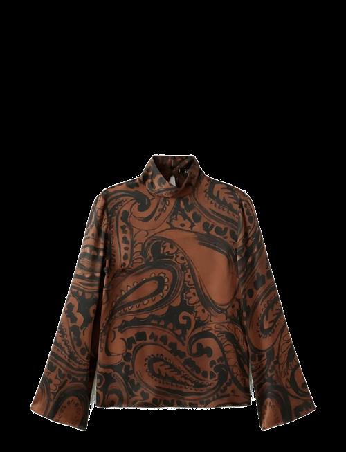 Mango | Paisley-Print Satin Blouse | S