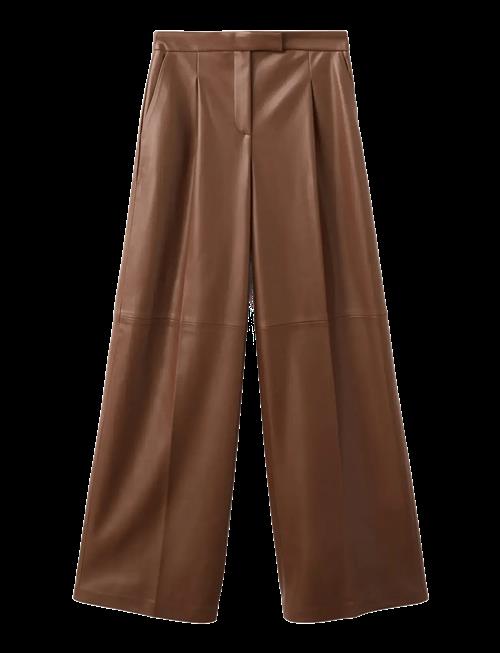 Mango | Wide Leg Faux-Leather Trousers | 44