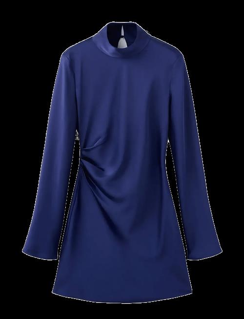 Mango | Satin Dress With Pleat Detail | XS