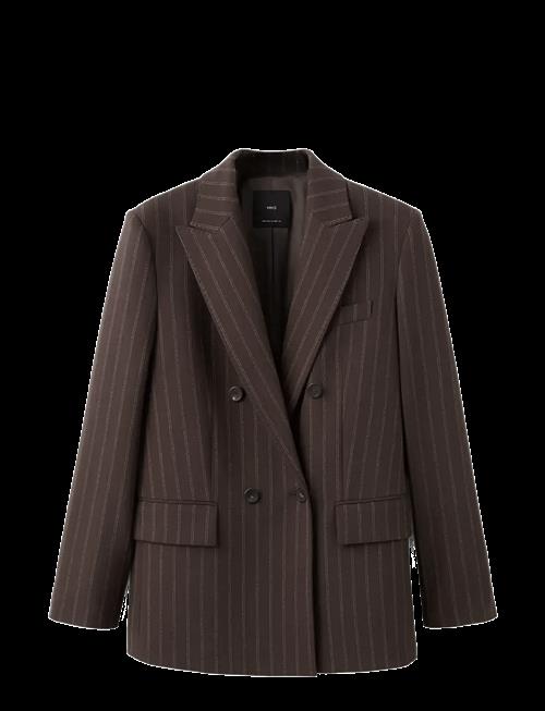 Mango | Double-Breasted Pinstripe Suit Jacket | XL