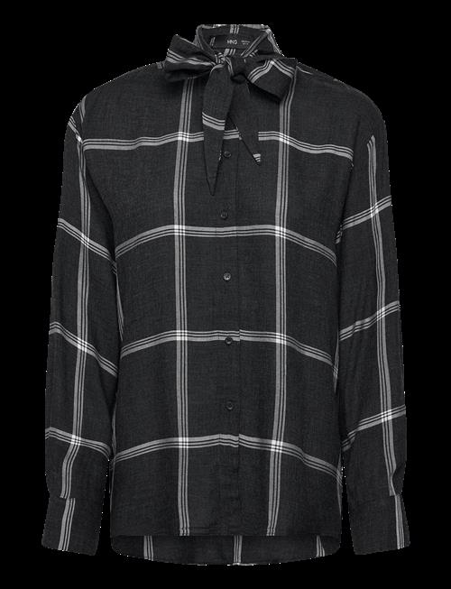 Mango | Blouse With Check Pattern And Foulard Collar | S