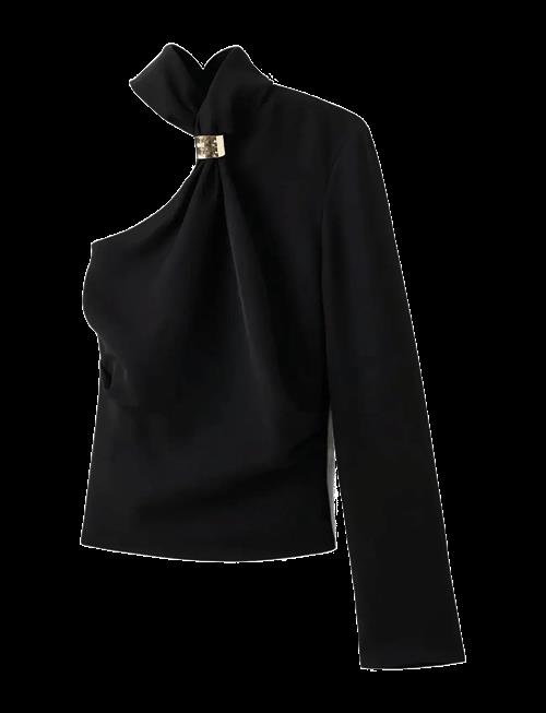 Mango | Asymmetrical Blouse With Metallic Detail | L