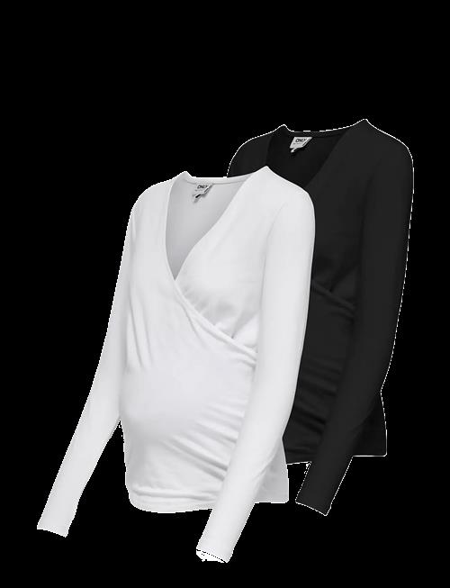 Only Maternity | Olmjoy L/S Wrap Top 2-Pack Jrs Noos | L