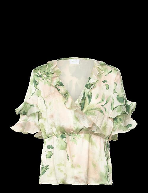 Vila | Vimolina 2/4 Flounce Wrap Top/Dc | 36