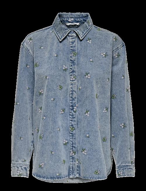 ONLY | Onlvera L/S Flower Emb Shirt Dnm Noos | L