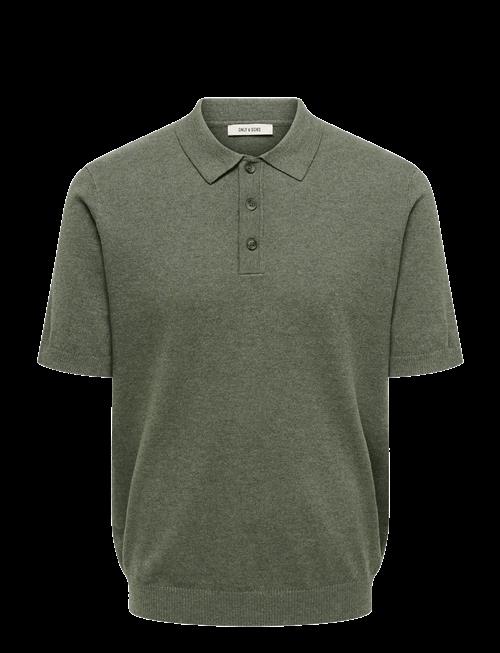 ONLY & SONS | Onsloui Reg 12 Ss Mel Polo Knit Noos | S