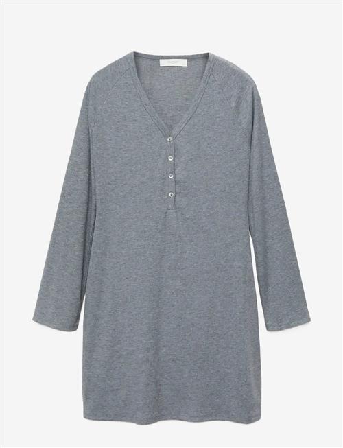 Mango | Ribbed-Knit Nightdress With Buttons | M