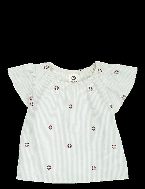 Se Müsli | Seersucker Stripe Frill S/S T Baby | 62 hos Booztlet