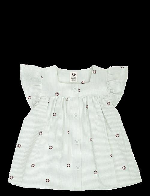 Müsli | Seersucker Stripe Frill S/S T | 128