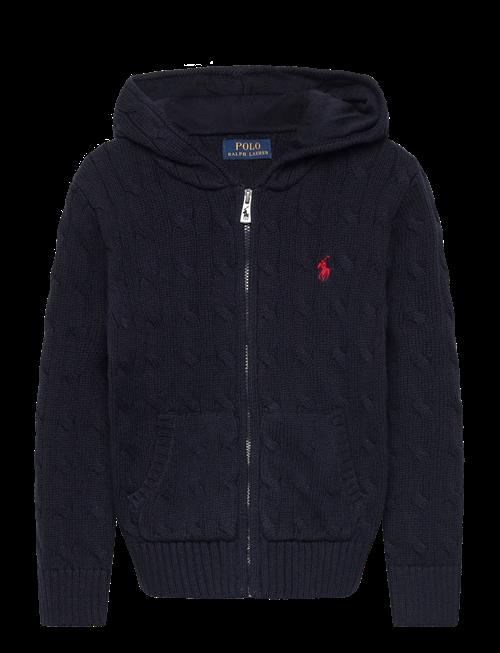 Ralph Lauren Kids | Cable Cotton Hooded Full-Zip Sweater | 117-123