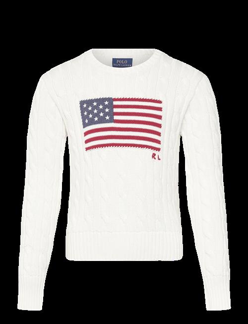 Ralph Lauren Kids | Cropped Cable-Knit Flag Cotton Sweater | 142-153