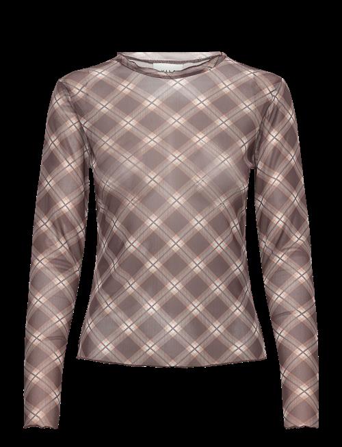 Vila | Vininna New L/S Check Mesh Top | M