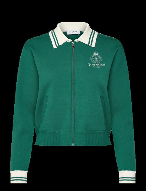 Sporty & Rich | Crown Tennis Zipped Cardigan | S