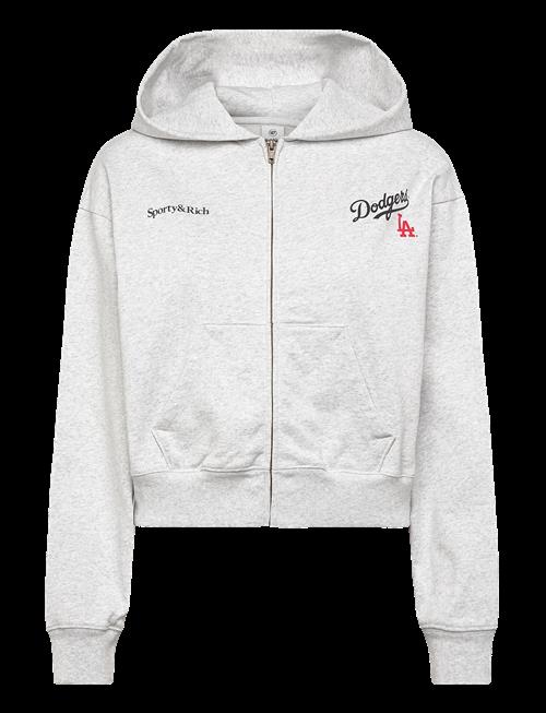 Sporty & Rich | Dodgers Serif Cropped Zip Hoodie | M