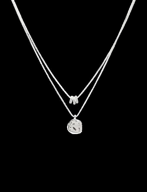 Pilgrim | Ayo Necklace With Coin & Crystal Silver-Plated | ONE SIZE