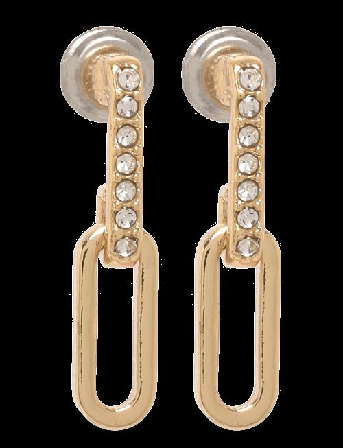 Pilgrim | Elise Oval Link Crystal Earrings Gold-Plated | ONE SIZE